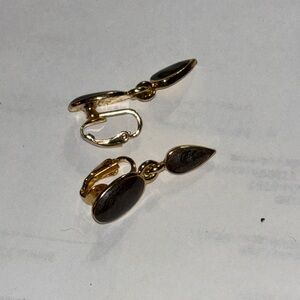 Elegant Gold and Black Drop Earrings